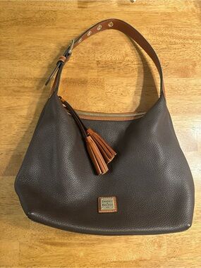 Dooney & Bourke Brown Pebbled Leather Hobo Bag